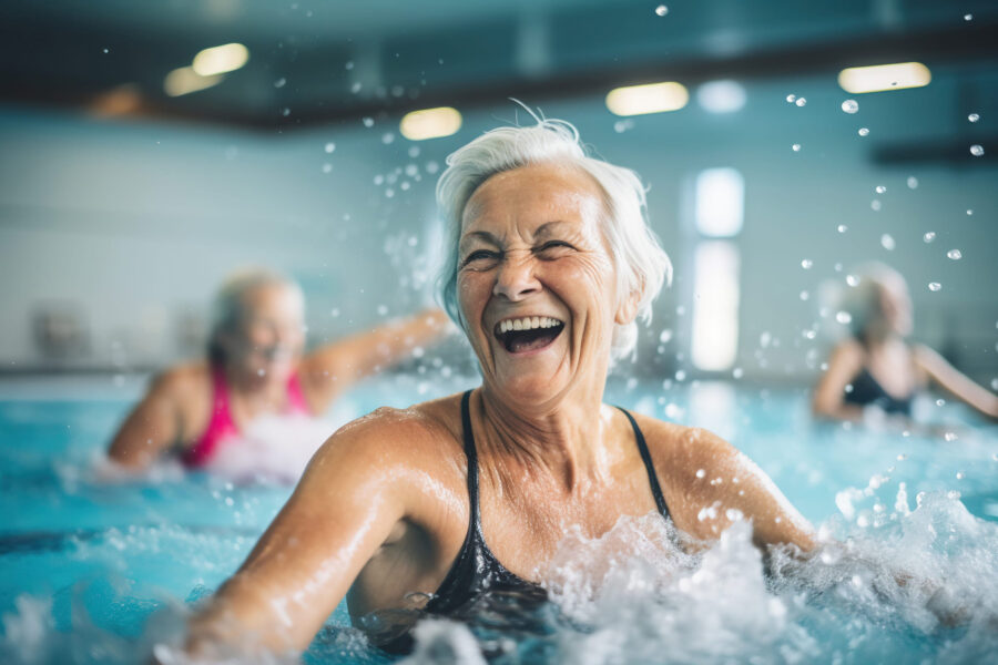 Aktive Seniorin lachend web